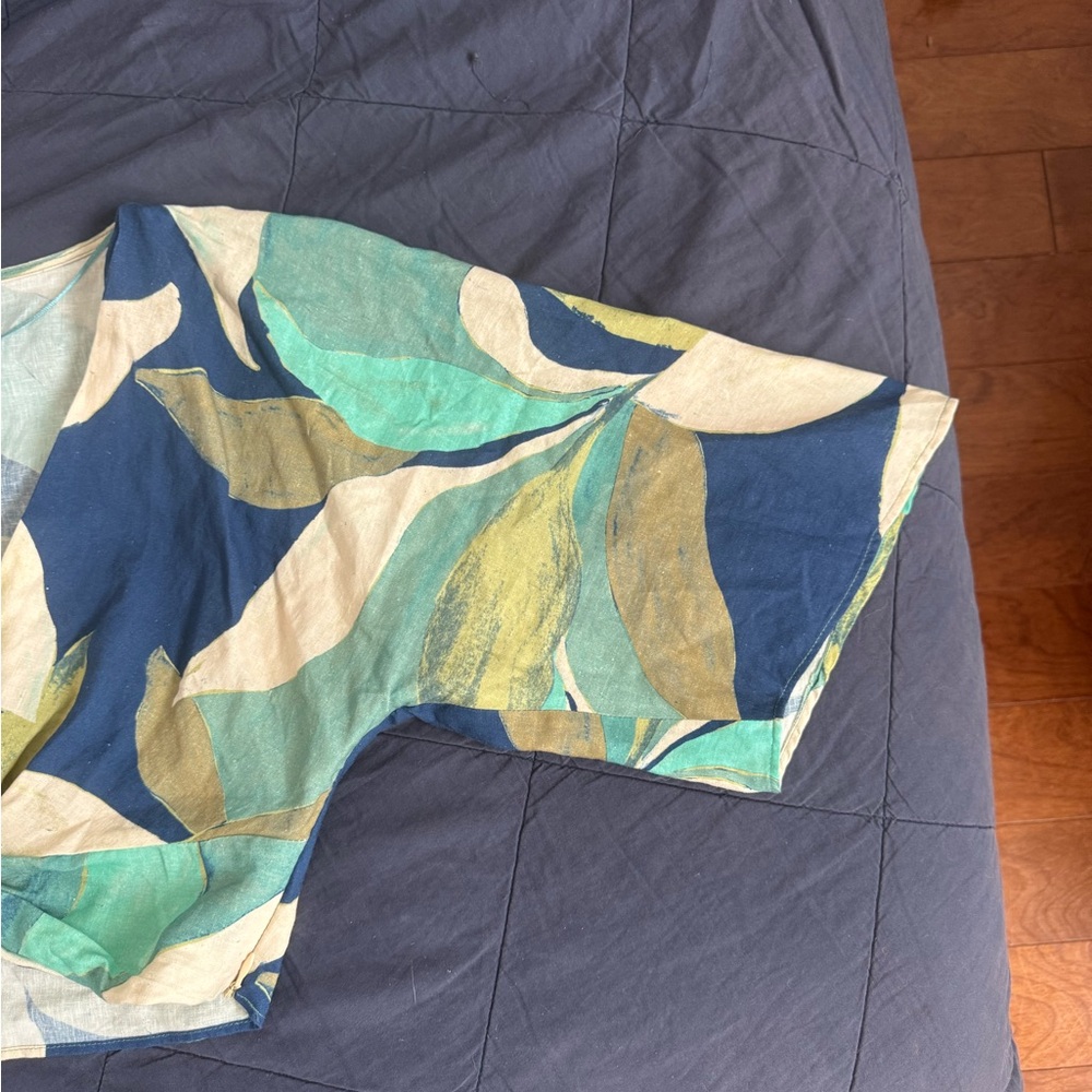 Zara Blue Multi Tropical Knot-Front V-Neck Top - Picture 5 of 11